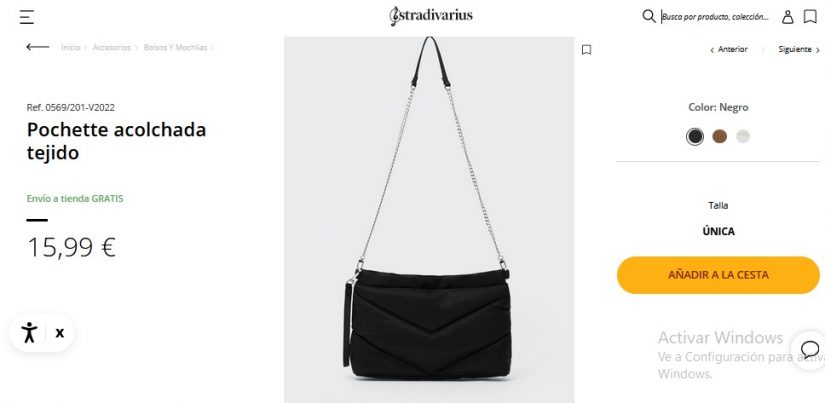 Pochette acolchada tejido