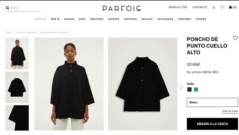 Poncho De Punto Cuello Alto