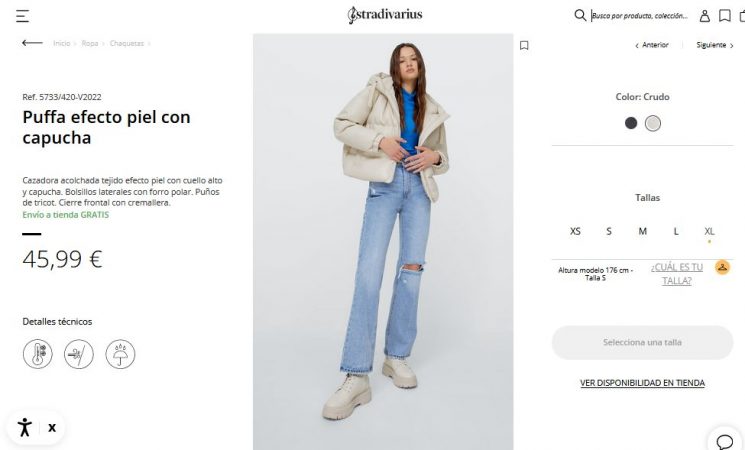 Puffa efecto piel con capucha