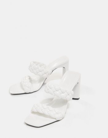 Sandalia tacón trenzada Bershka