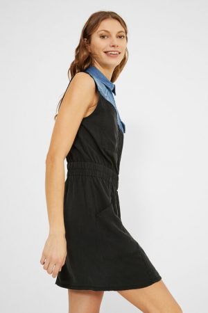 Vestido corto bimateria