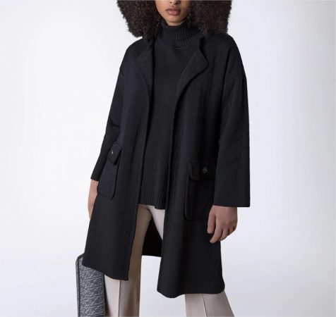 abrigo abierto punto jacquard