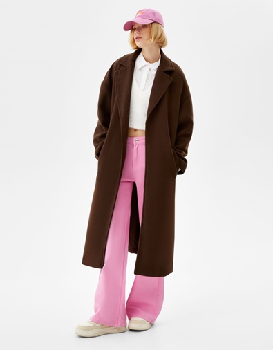 Abrigo lana Bershka