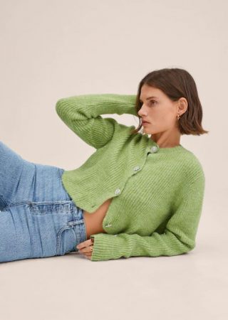 Cárdigan punto botones joya   