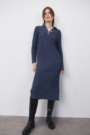 Vestido midi canalé