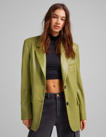 Blazer efecto piel