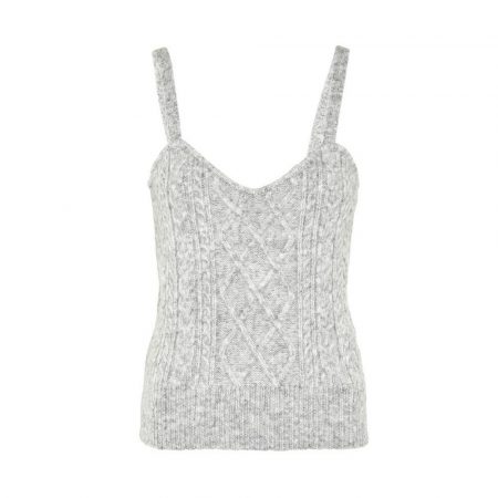 Camiseta de tirantes gris de punto de ochos