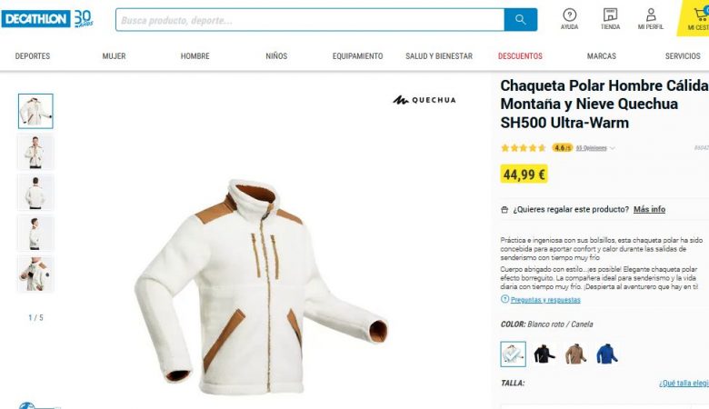 Chaqueta Polar Hombre Cálida Montaña y Nieve