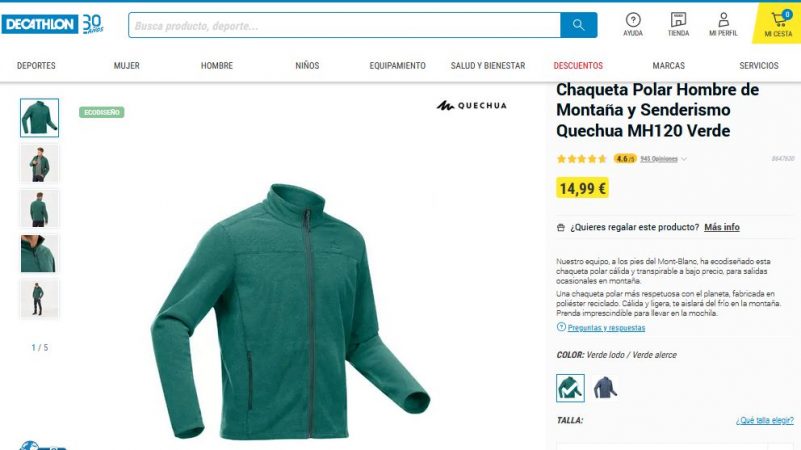 Chaqueta Polar Hombre de Montaña y Senderismo