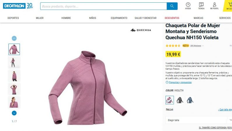 Chaqueta Polar de Mujer Montaña y Senderismo