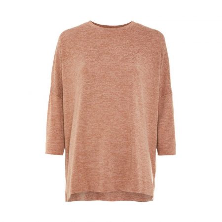 Jersey beige de punto de corte holgado