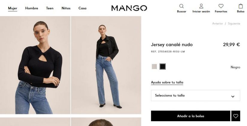 El jersey más especial de Mango para brillar en fechas señaladas 20 Merca2.es Jersey canalé nudo- Mango