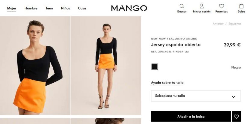 El jersey más especial de Mango para brillar en fechas señaladas 28 Merca2.es Jersey espalda abierta- Mango