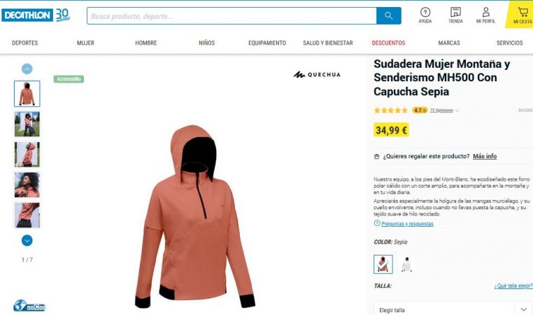 Sudadera Mujer Montaña y Senderismo MH500