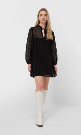 Para comuniones, bodas o fiestas: vestidos de gala de Stradivarius 32 Merca2.es Vestido corto topos