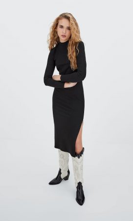 Para comuniones, bodas o fiestas: vestidos de gala de Stradivarius 34 Merca2.es Vestido midi manga larga Stradivarius