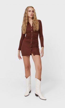 Para comuniones, bodas o fiestas: vestidos de gala de Stradivarius 37 Merca2.es Vestido polo fruncido Stradivarius