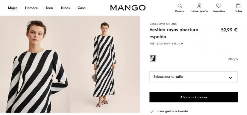 El jersey más especial de Mango para brillar en fechas señaladas 22 Merca2.es Vestido rayas abertura espalda
