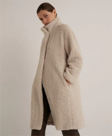 abrigo largo borreguito woman el corte ingles