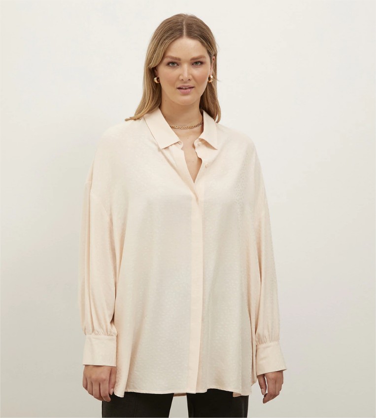 blusa jacquard fluida