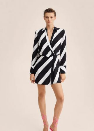 vestido cruzado con rayas