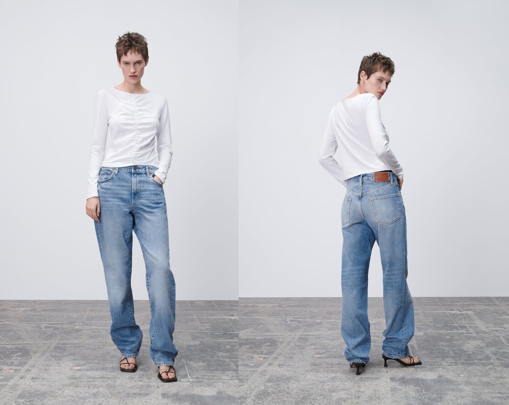 camiseta frunce Zara