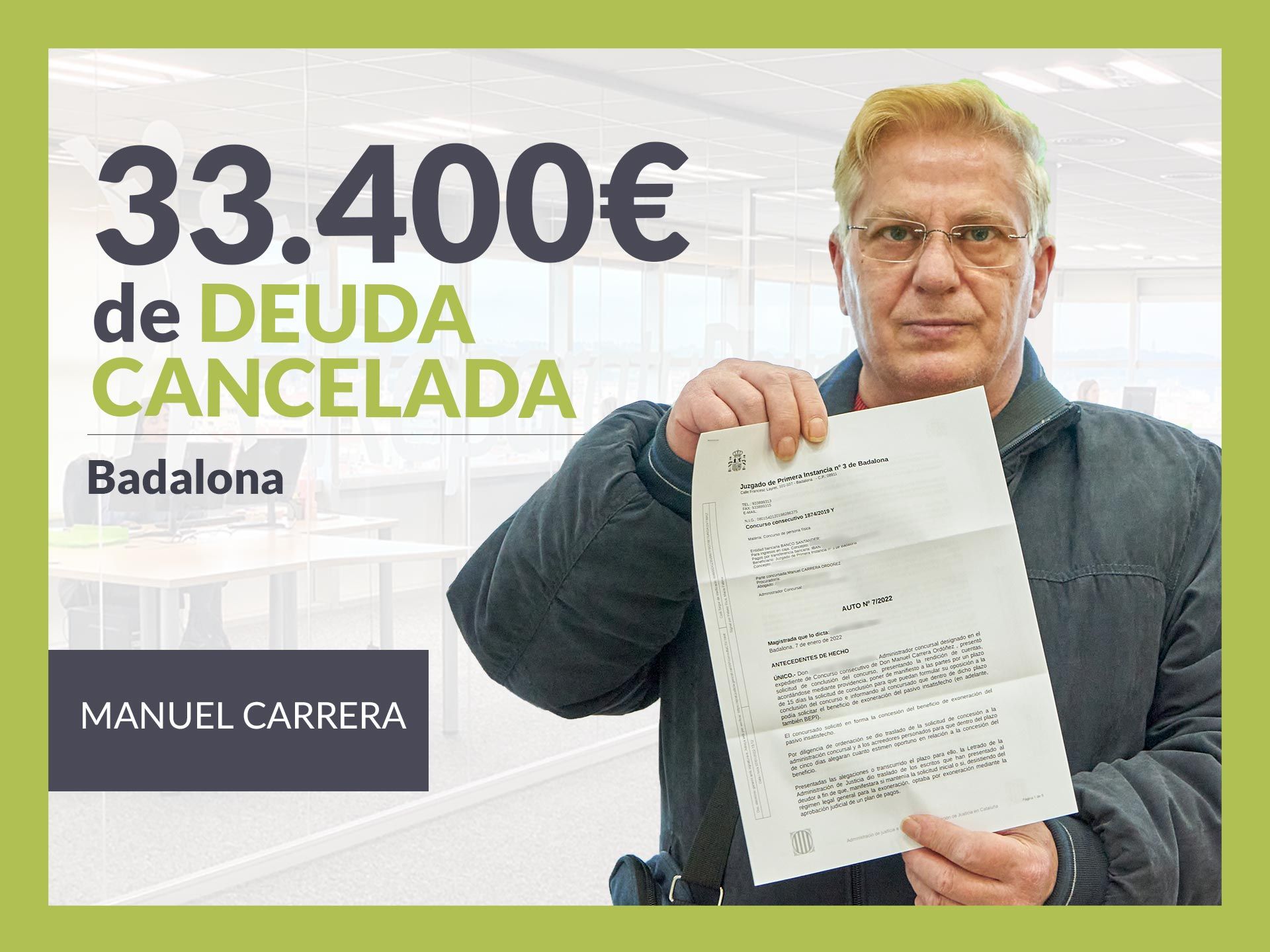 Repara tu Deuda Abogados cancela 33.400 € en Badalona (Barcelona) con la Ley de Segunda Oportunidad