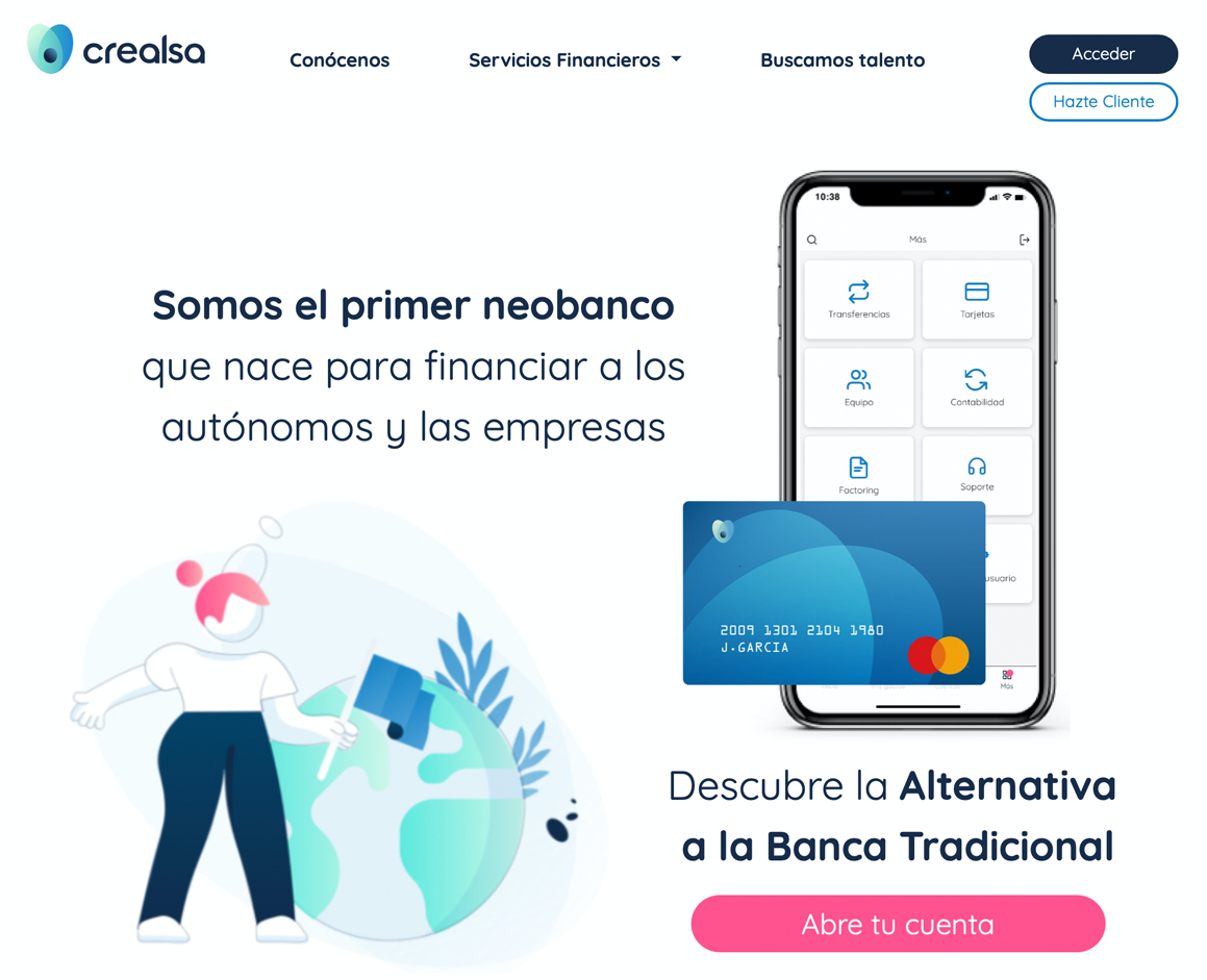 Crealsa se transforma en el primer neobanco español que financia a empresas y autónomos