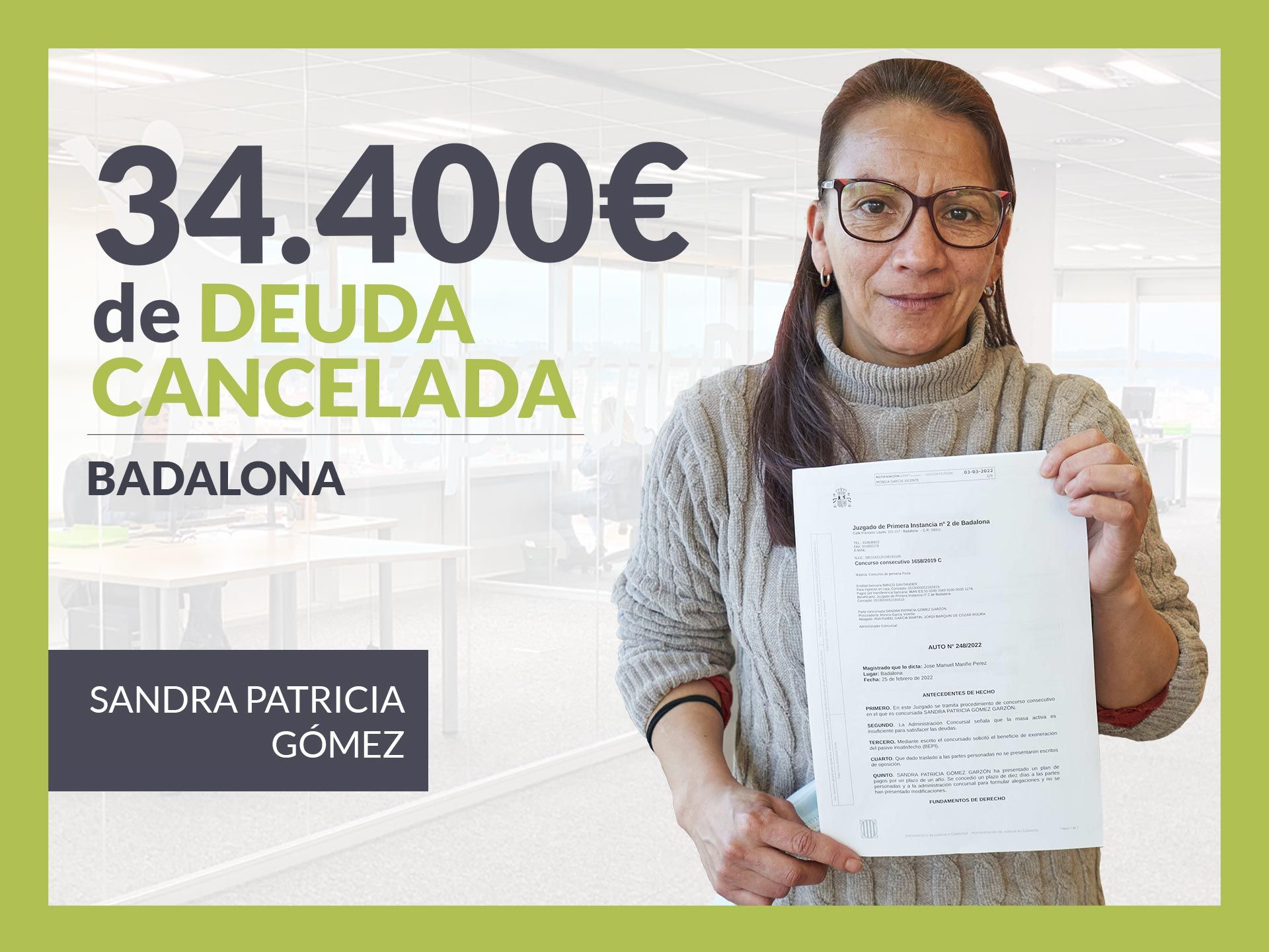 Repara tu Deuda Abogados cancela 34.400€ en Badalona (Barcelona) con la Ley de Segunda Oportunidad