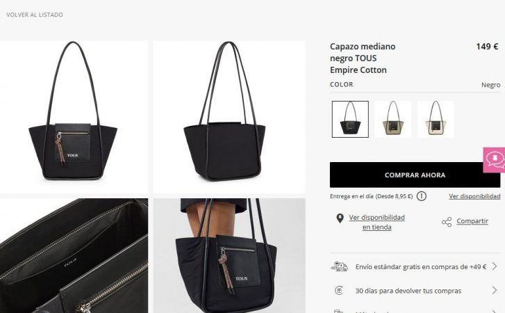 Capazo mediano negro TOUS