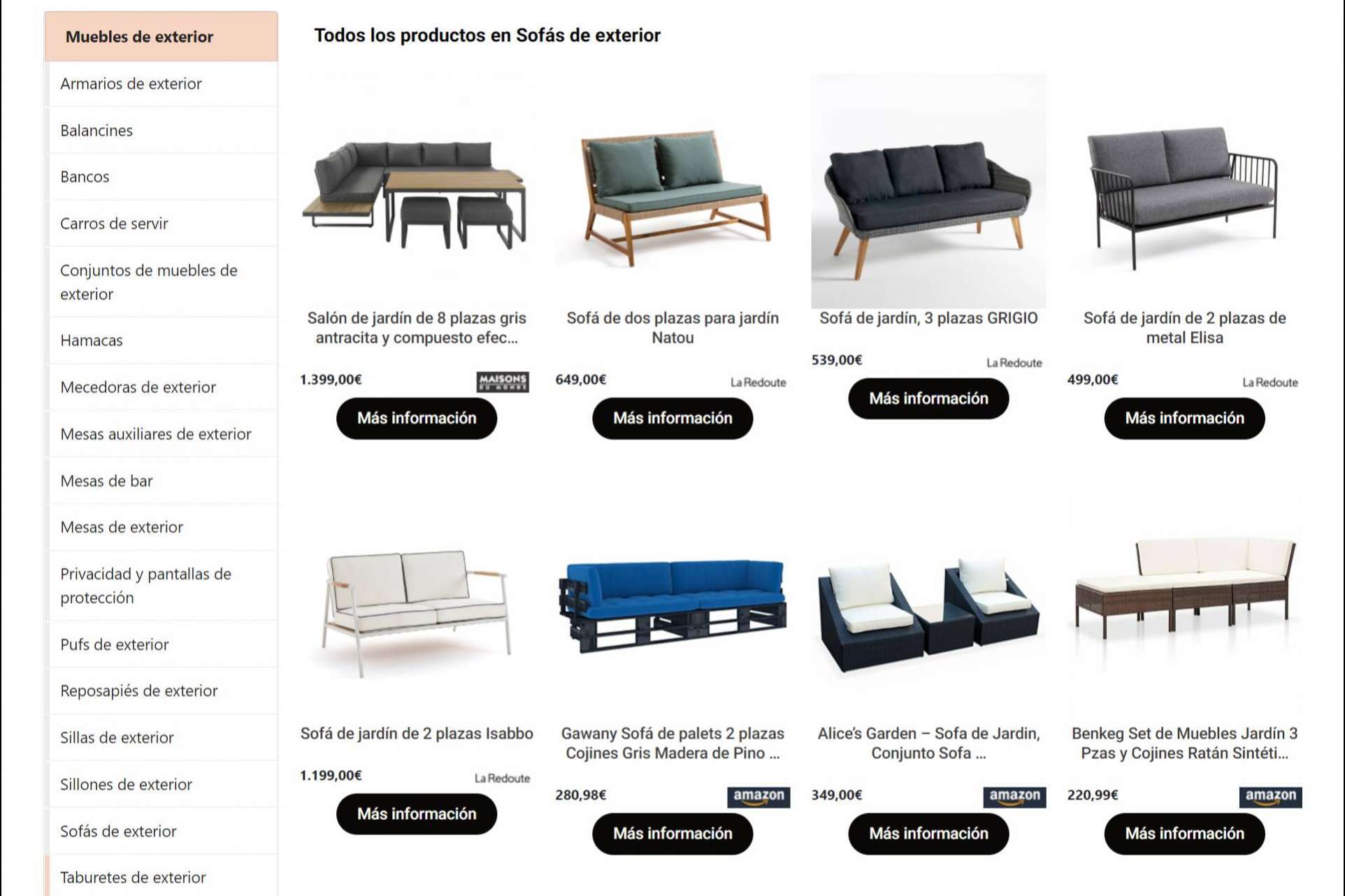 We Are Decor ofrece en un mismo sitio web los catálogos de muebles de Amazon, Maisons du Monde, La Redoute y Leroy Merlín
