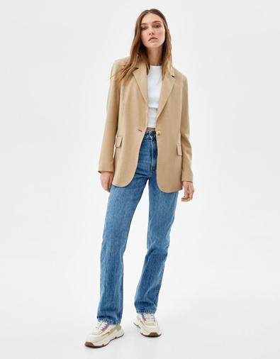 Blazer fluida corte femenino