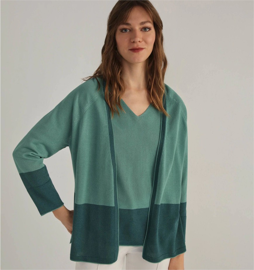 chaqueta bicolor woman