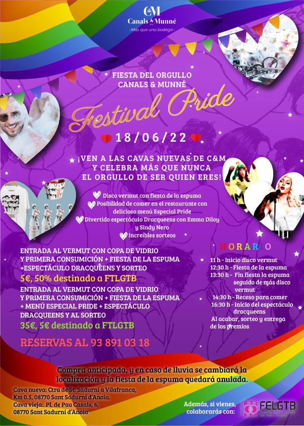 CANALS & MUNNÉ organiza, el día 18 de junio, su primer festival PRIDE