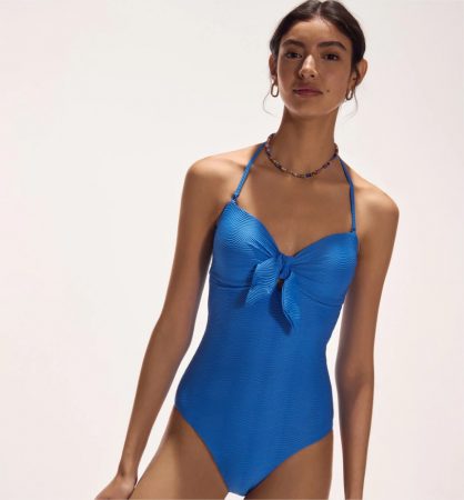 bañador bandeau textura enfasis