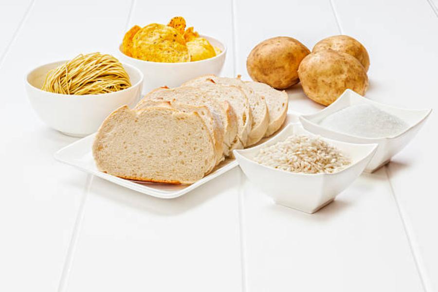 Pan blanco, arroz y pasta