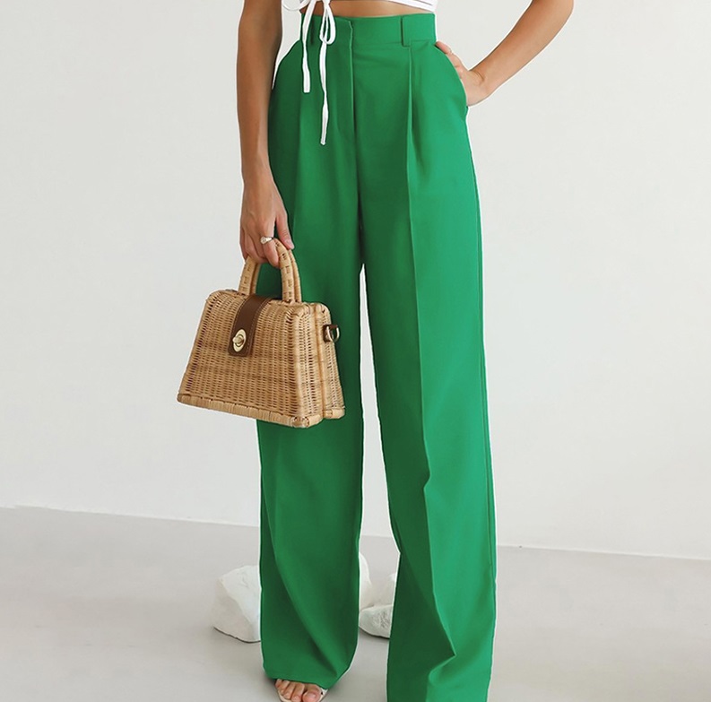 pantalón de tela cintura alta