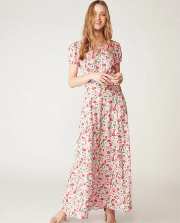 vestido largo flores naf naf