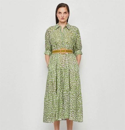 vestido midi lino mirto el corte ingles