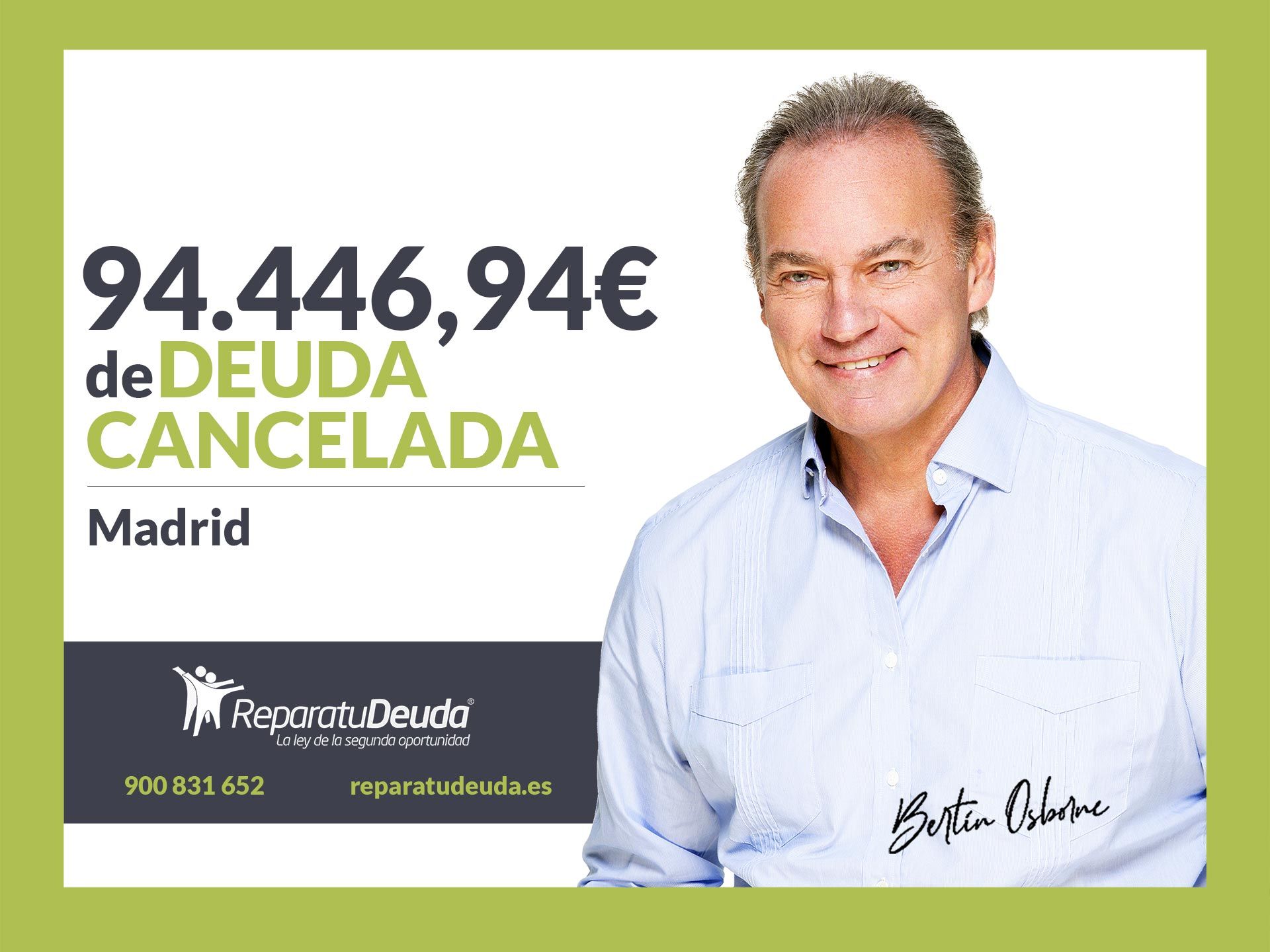 Repara tu Deuda Abogados cancela 94.446,94€ en Madrid con la Ley de Segunda Oportunidad