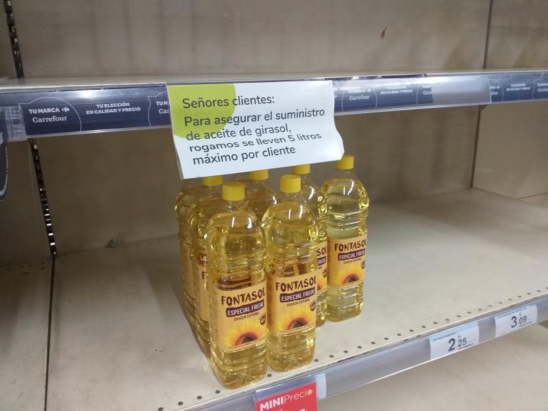Desabastecimiento del aceite de girasol