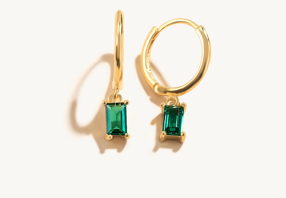 aros con colgante de piedra