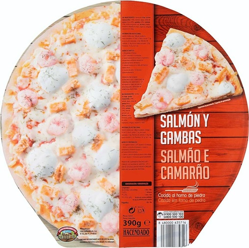 Pizza salmón gambas
