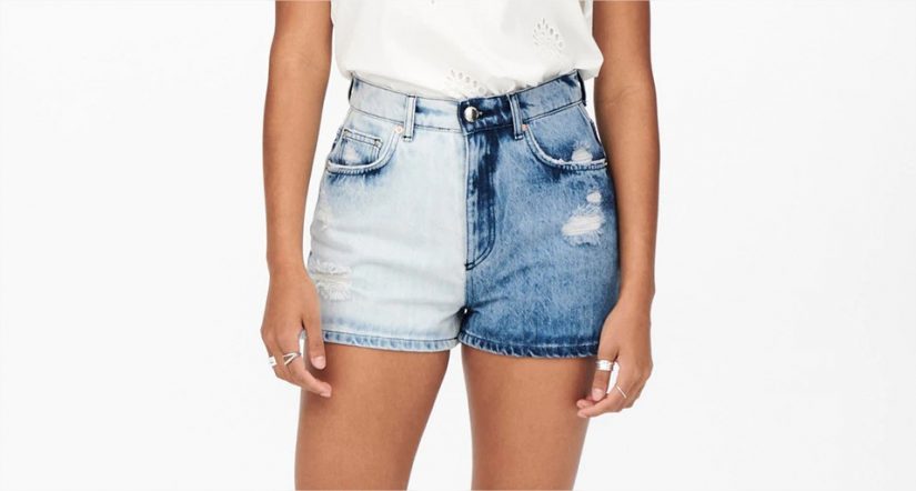 short denim bicolor only el corte ingles