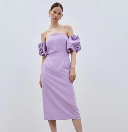 vestido corto manga abullonada el corte ingles