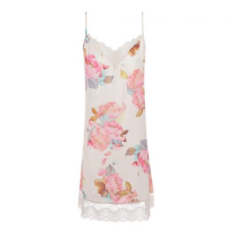 Camisón de satén con estampado floral