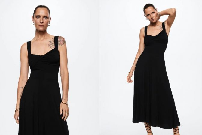 El vestido negro más bonito de Mango que está a punto de agotarse 31 Merca2.es Vestido escote drapeado de Mango