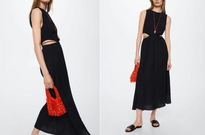 El vestido negro más bonito de Mango que está a punto de agotarse 40 Merca2.es Vestido con aberturas laterales de Mango