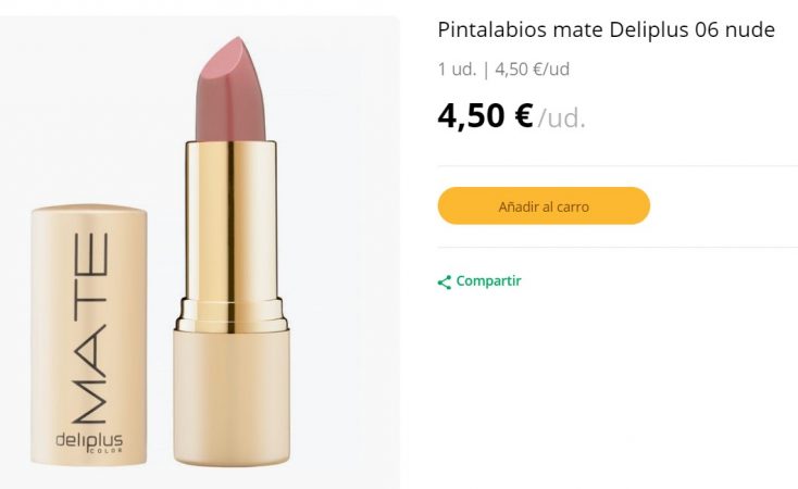 Pintalabios mate color nude de Mercadona