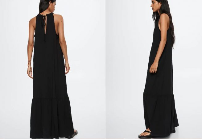El vestido negro más bonito de Mango que está a punto de agotarse 36 Merca2.es Vestido maxi con volantes